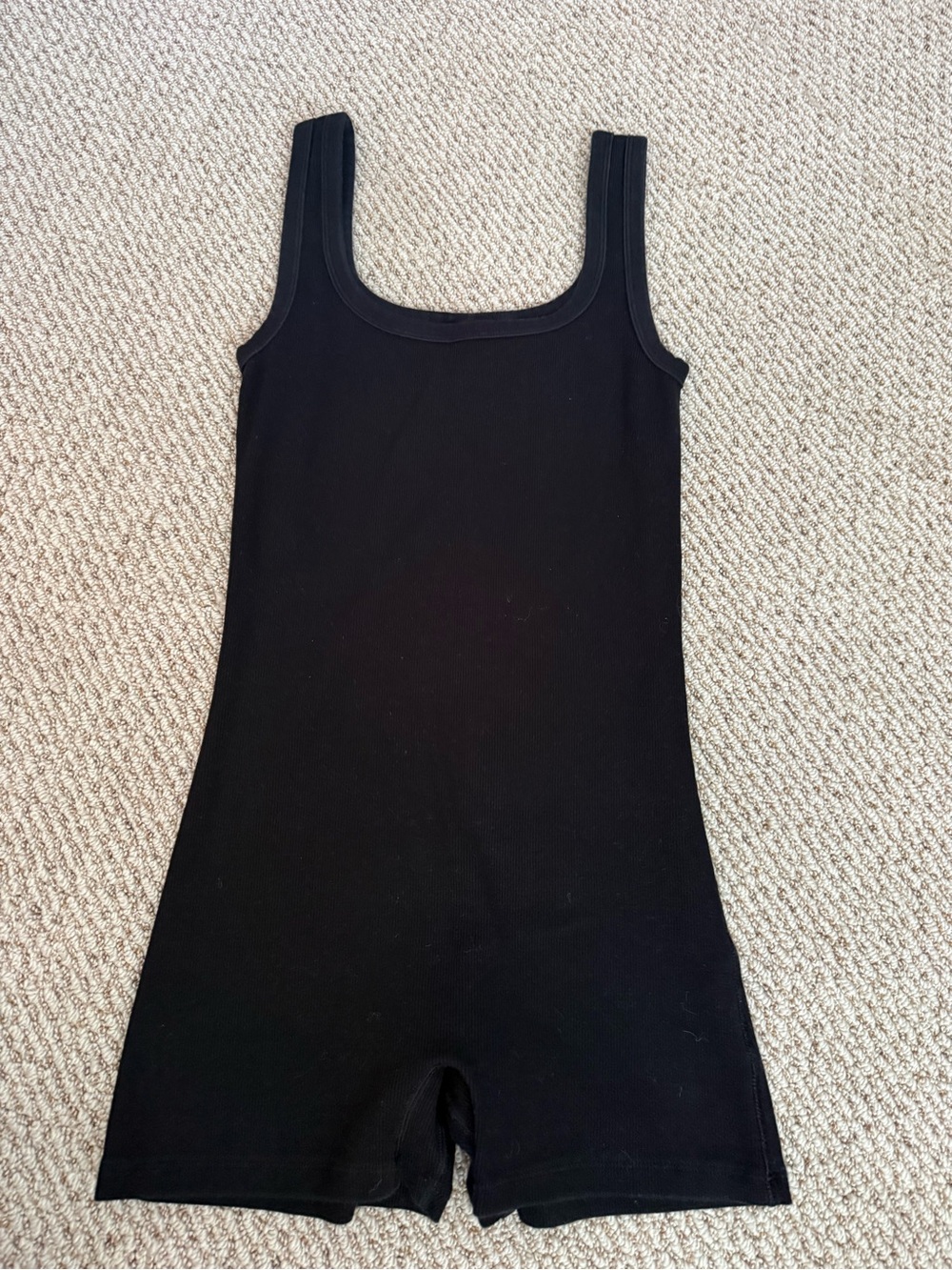 TNA Black Ribbed Sleeveless Romper
